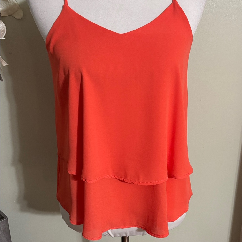 Francesca's Collections Orange Layered Tank Top - Picture 2 of 4